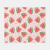 Watercolor Watermelon Frucht Muster Fleecedecke (Vorderseite (Horizontal))
