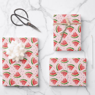 Watercolor Watermelon Frucht Muster Geschenkpapier Set