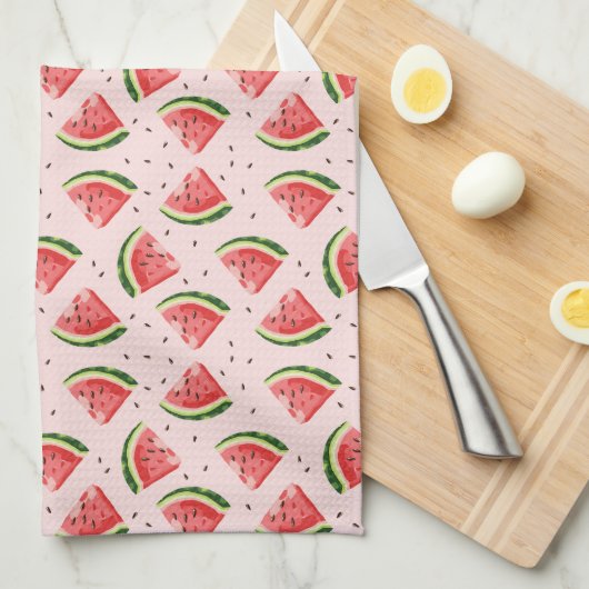 Watercolor Watermelon Frucht Muster Geschirrtuch (Viertel Falte)