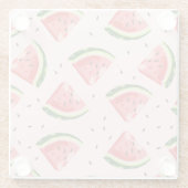 Watercolor Watermelon Frucht Muster Glasuntersetzer (Rückseite)