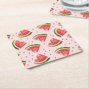 Watercolor Watermelon Frucht Muster Rechteckiger Pappuntersetzer