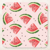 Watercolor Watermelon Frucht Muster Rechteckiger Pappuntersetzer (Vorderseite)