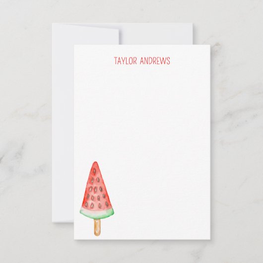 Watercolor Watermelon Popsim Mitteilungskarten (Vorderseite)