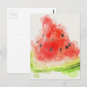 Watercolor Watermelon Postkarte (Vorne/Hinten)