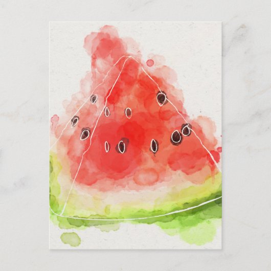 Watercolor Watermelon Postkarte (Vorderseite)
