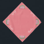 Watercolor Watermelon Script Name Pet Bandana Halstuch<br><div class="desc">Niedlicher Name des Tieres Bandana mit Watermelon</div>