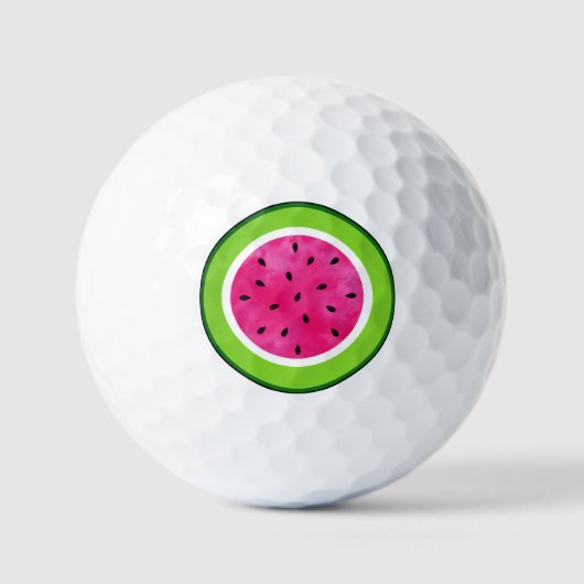 Watercolor Watermelon Slice Round Paper Untersetze Golfball (Vorderseite)
