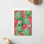 Watercolor Watermelon Vielen Dank Mitteilungskarte (Vorderseite/Rückseite Beispiel)