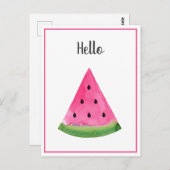 Watercolor Watermelone Postkarte (Vorne/Hinten)