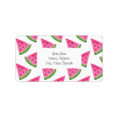 Watercolor Watermelone Wedge Pattern Adressaufkleber (Vorne)