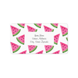 Watercolor Watermelone Wedge Pattern Adressaufkleber