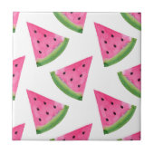 Watercolor Watermelone Wedge Pattern Fliese (Vorderseite)