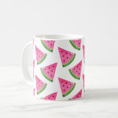 Watercolor Watermelone Wedge Pattern Kaffeetasse (Vorderseite Links)