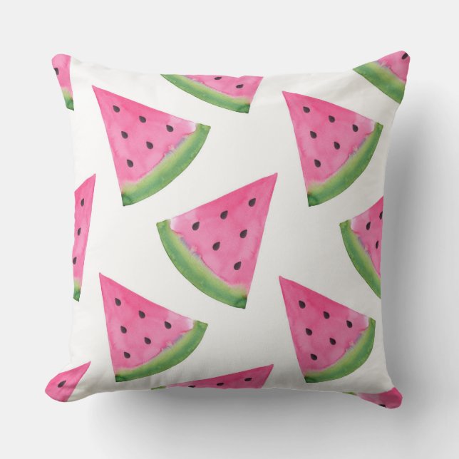 Watercolor Watermelone Wedge Pattern Kissen (Vorderseite)