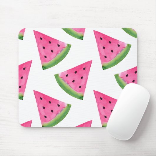 Watercolor Watermelone Wedge Pattern Mousepad (Mit Mouse)