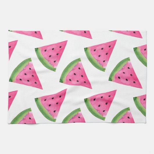 Watercolor Watermelone Wedges Geschirrtuch (Horizontal)