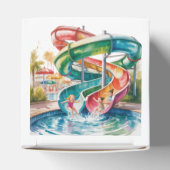 Watercolor Waterslide Kid Birthday Party Thank You Geschenkschachtel (Oben)