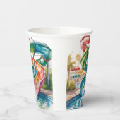 Watercolor Waterslide Kids Birthday Party Pappbecher (Links)