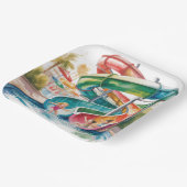 Watercolor Waterslide Kids Birthday Party Pappteller (Gewinkelt)