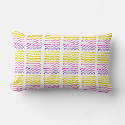Watercolor Wave Design Pillow Lendenkissen (Vorderseite)
