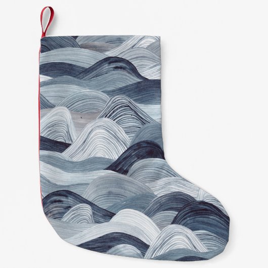 Watercolor wave pattern. Seamless background. Gray Kleiner Weihnachtsstrumpf (Vorderseite)