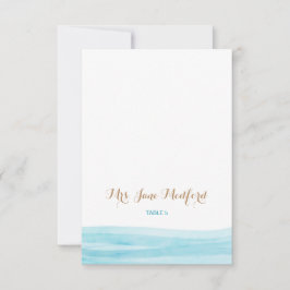 Watercolor Waves Beach Wedelplatz Name Card Einladung
