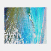 Watercolor Waves Fleecedecke (Vorderseite (Horizontal))