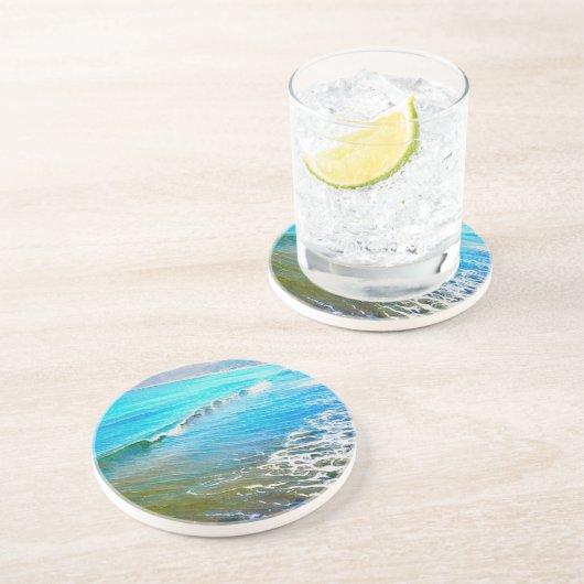 Watercolor Waves Getränkeuntersetzer (Seite)