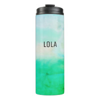 Watercolor Waves Green Blue Muster MONOGRAM