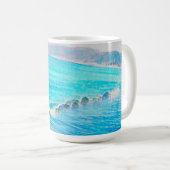 Watercolor Waves Kaffeetasse (VorderseiteRechts)