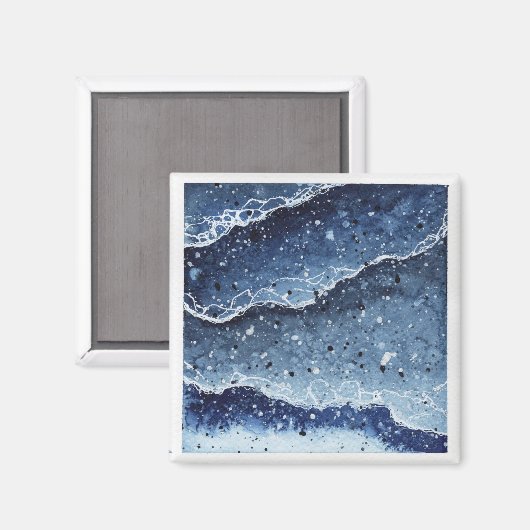 Watercolor Waves Magnet (Vorderseite/Rückseite)