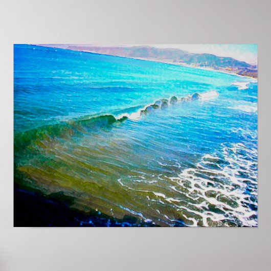 Watercolor Waves  Poster (Vorne)