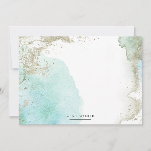 Watercolor Waves Sand Pastel Stationery Note Card Mitteilungskarte (Vorderseite)
