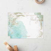 Watercolor Waves Sand Pastel Stationery Note Card Mitteilungskarte (Vorderseite/Rückseite Beispiel)