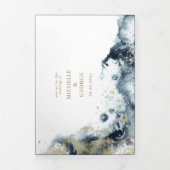 Watercolor Waves Tri-Fold Hochzeitseinladung Dreifach Gefaltete Einladung (Cover)
