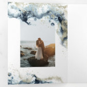 Watercolor Waves Tri-Fold Hochzeitseinladung Dreifach Gefaltete Einladung (Innen Erste Seite)