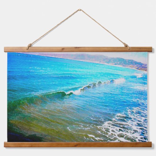 Watercolor Waves  Wandteppich Mit Holzrahmen (Vorne)