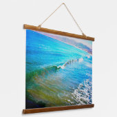 Watercolor Waves  Wandteppich Mit Holzrahmen (Gewinkelt)