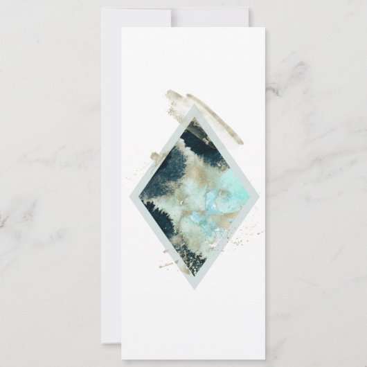 Watercolor Waves Wedding Dinner Menü Einladung (Rückseite)