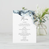 Watercolor Waves Wedding Dinner Menü Einladung (Stehend Vorderseite)