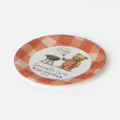 Watercolor We Can Bearly Wait BBQ Baby Shower  Pappteller (Schrägansicht)