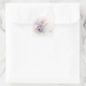 Watercolor Wedding Flowers Add Your Text Blank Quadratischer Aufkleber (Tasche)