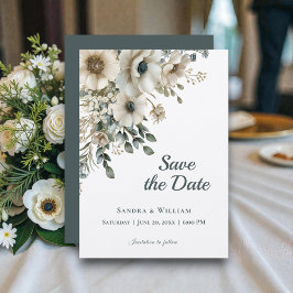 Watercolor Wedding Flowers Save the Date Einladung