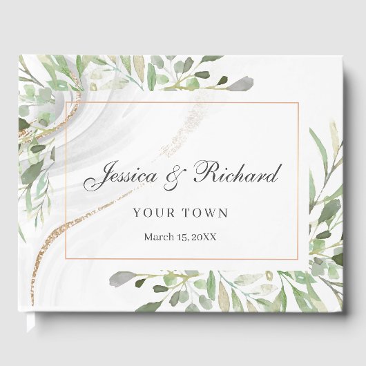 Watercolor Wedding Guest Book Gästebuch (Vorderseite)