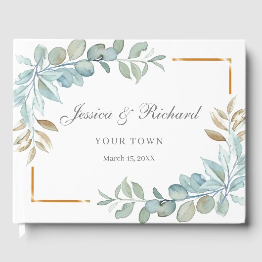 Watercolor Wedding Guest Book Gästebuch (Vorderseite)