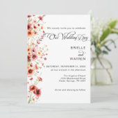 Watercolor Wedding Invitation Wild Flowers Einladung (Stehend Vorderseite)