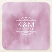 Watercolor Wedding Lilac ID654 Rechteckiger Pappuntersetzer (Vorderseite)