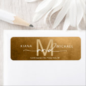 Watercolor Wedding Monogram Autumn Gold ID786 (Insitu)