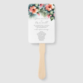 Watercolor Wedding Programs Tropical Hibisken Fächer (Vorderseite)
