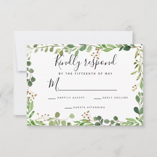 Watercolor Wedding RSVP Karte (Vorderseite)